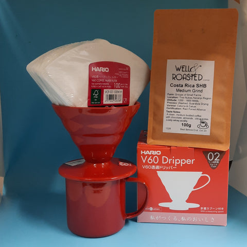 Hario Red Dripper Artisan Coffee Gift Set - Well Roasted Coffee