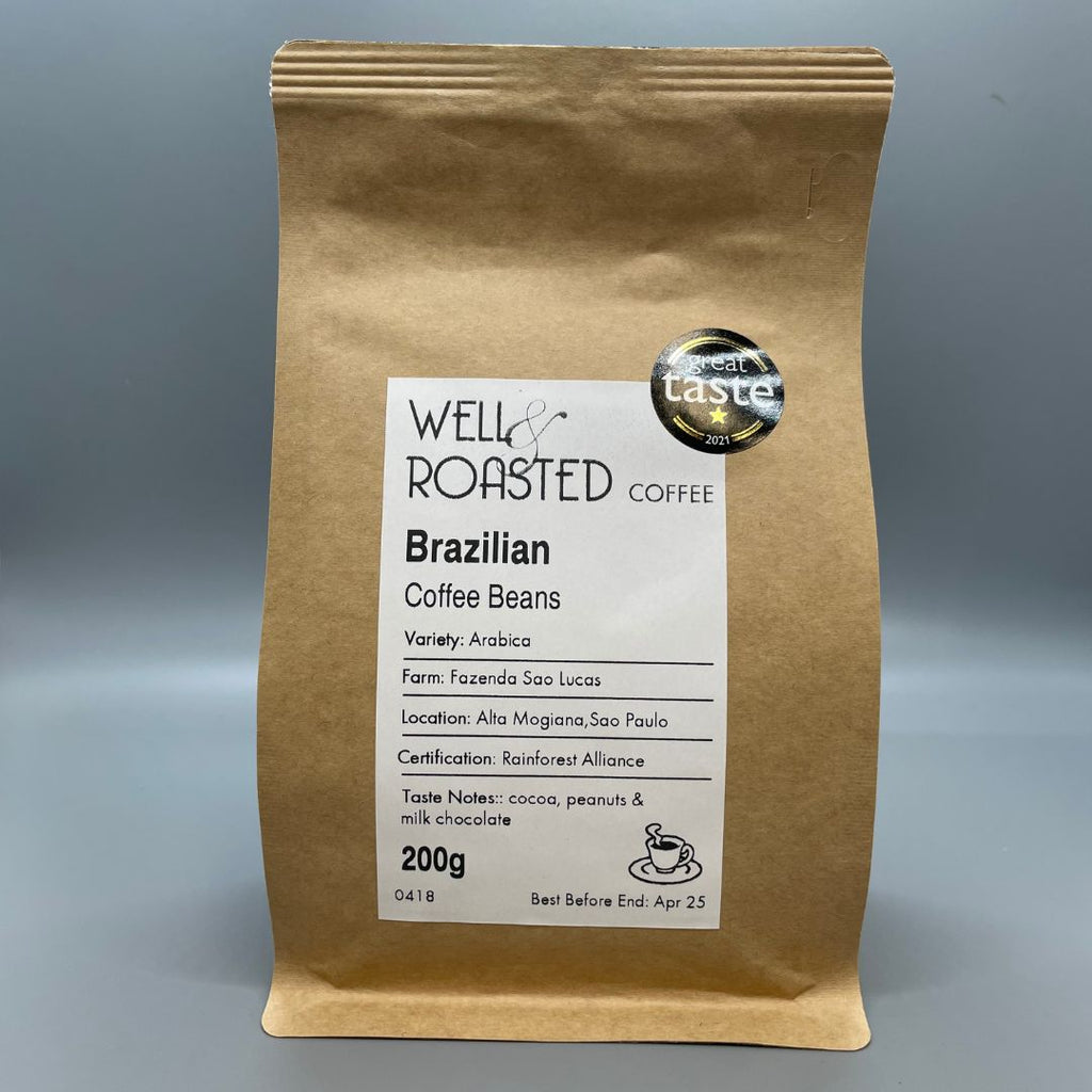 Brazilian Fazenda Sao Lucas Coffee bag- Well Roasted Coffee
