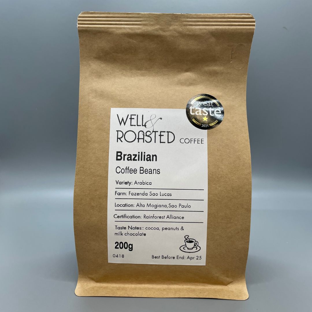 Brazilian Fazenda Sao Lucas Coffee bag- Well Roasted Coffee