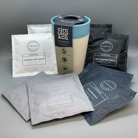 Reusable Coffee Cup & Coffee Bags Gift Set - Well Roasted Coffee