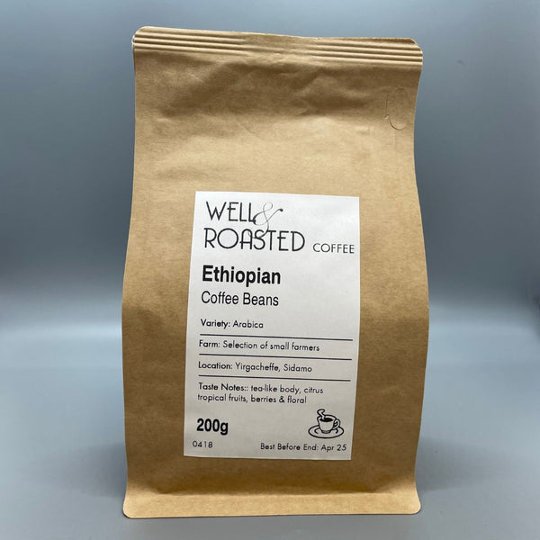 Ethiopia Yirgacheffe coffee bag - Well Roasted Coffee