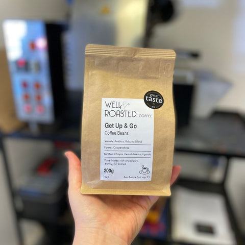 Get Up & Go Espresso Coffee House Blend bag - Well Roasted Coffee