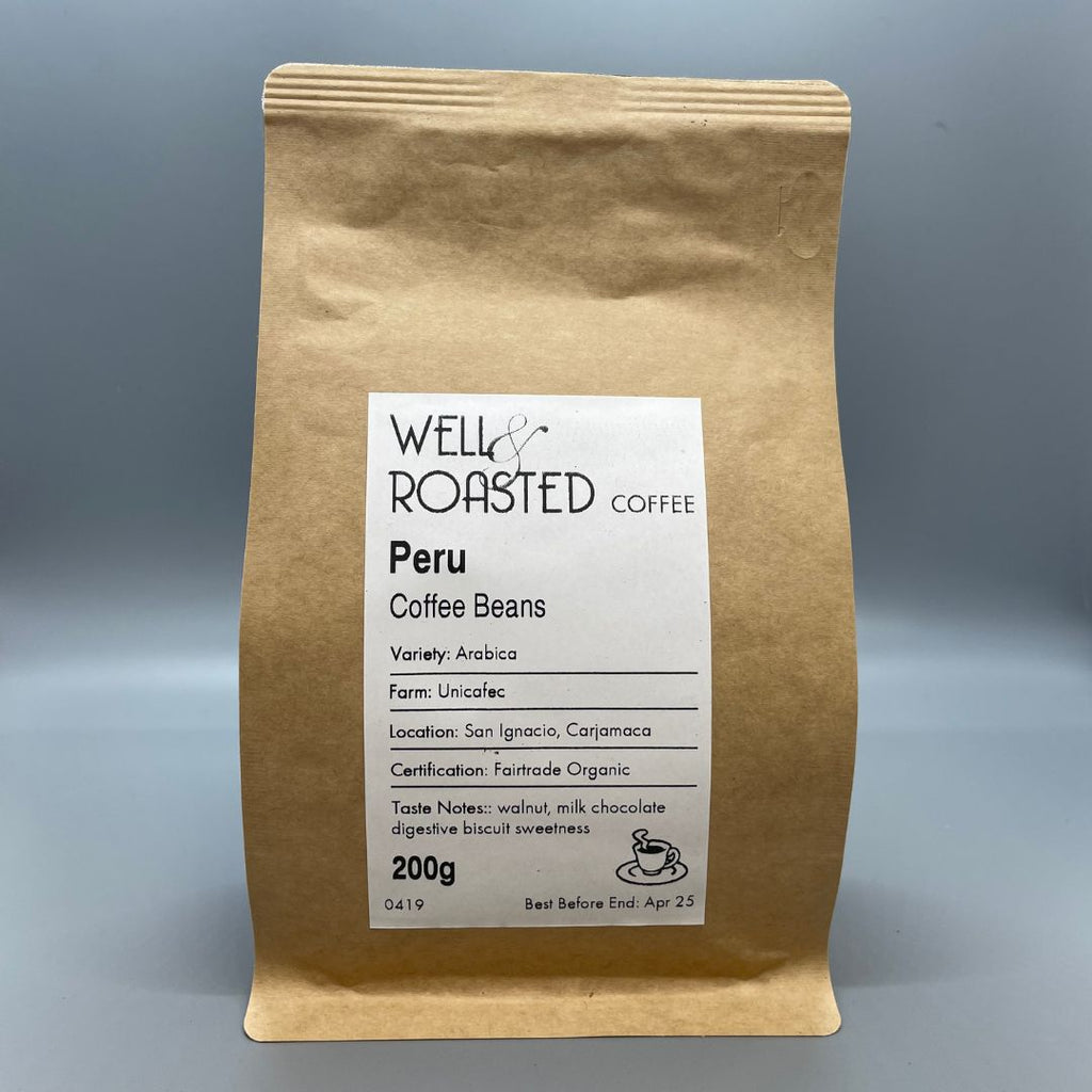 Fairtrade Organic Peru Coffee bag - Well Roasted Coffee