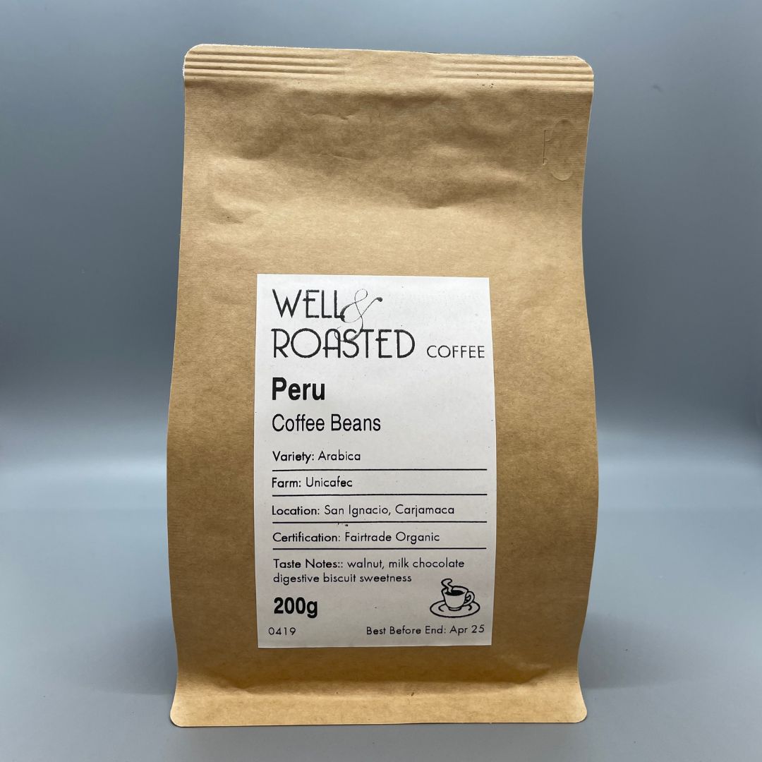 Fairtrade Organic Peru Coffee bag - Well Roasted Coffee