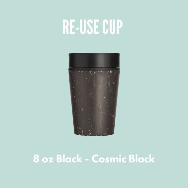 Black Travel Coffee rCUP Insulated 8oz - Well Roasted Coffee