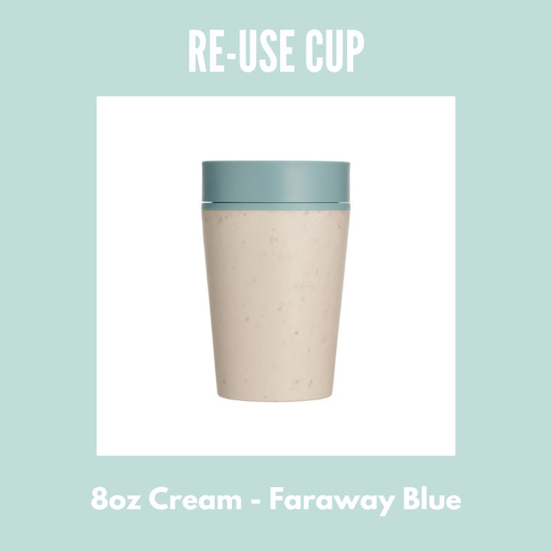Blue Cream Travel Coffee rCUP Insulated 8oz - Well Roasted Coffee