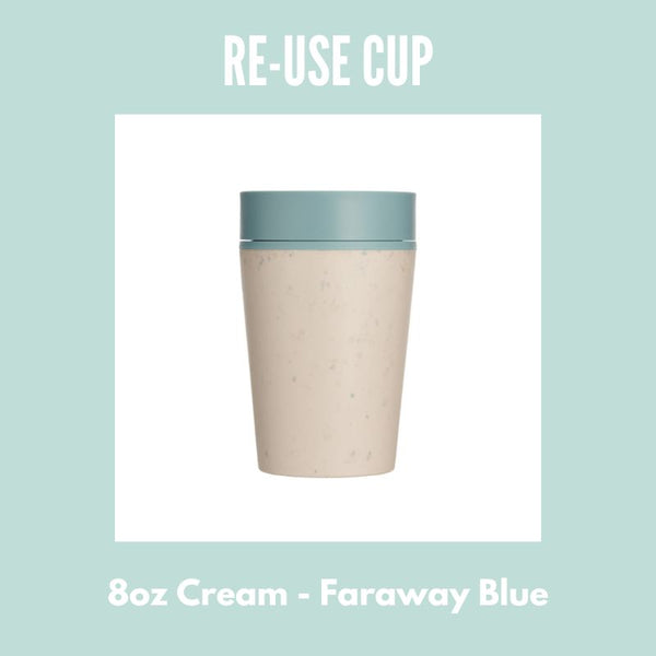 Blue Cream Travel Coffee rCUP Insulated 8oz - Well Roasted Coffee