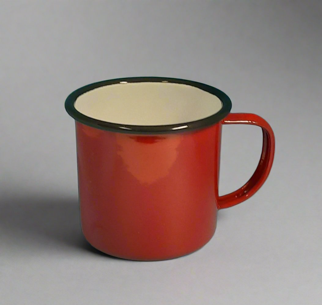 Well Roasted Coffee Red Enamel Mug 12.5oz - Well Roasted Coffee