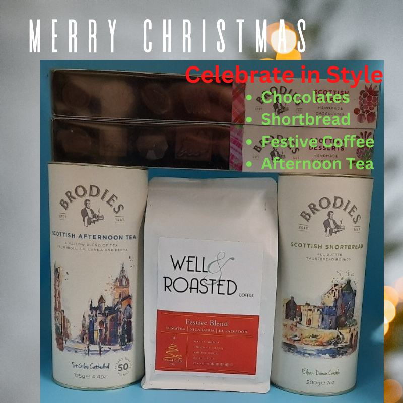 A Christmas Festive Gift Pack _ Coffee _ Tea _ Chocolates _ Shortbread - Well Roasted Coffee