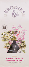 Brodies Green Tea with Japanese Cherry _ 15 Pyramid Bags - Well Roasted Coffee